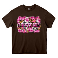 Chocolate Brown pinktober with cancer ribbon Heavy Core Tee - AdoDesignShop