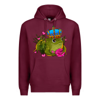Burgundy valentines day frog prince olivia Premium Hoodie - OliviaCreatesArt