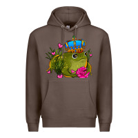 Coffee valentines day frog prince olivia Premium Hoodie - OliviaCreatesArt