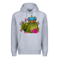 Heather Grey valentines day frog prince olivia Premium Hoodie - OliviaCreatesArt