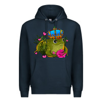 Navy valentines day frog prince olivia Premium Hoodie - OliviaCreatesArt