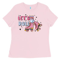 Bubblegum Pink let's roll Ladies Tee - MaliasSmallBusiness