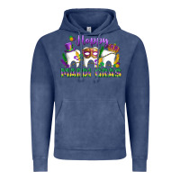 Vintage Denim mardi gras celebration with teeth Vintage Hoodie - LillyAllenDesigns