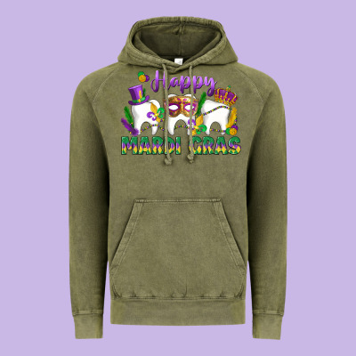 Mardi Gras Celebration With Teeth Vintage Hoodie Designed By Lillyallendesigns