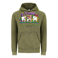 Vintage Olive mardi gras celebration with teeth Vintage Hoodie - LillyAllenDesigns