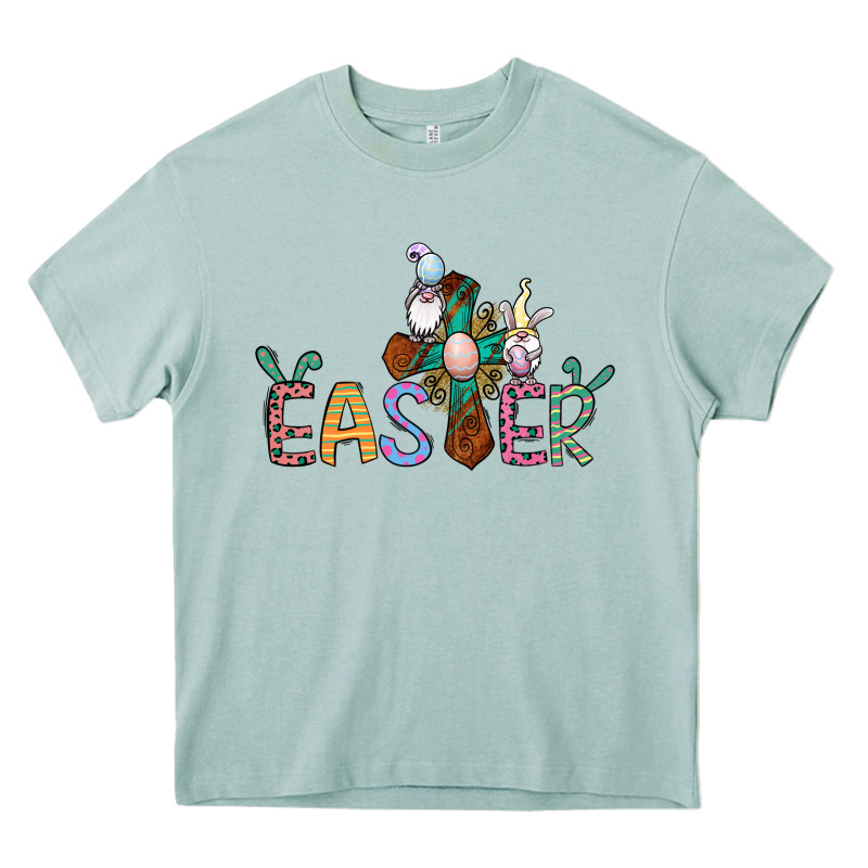 Cross Rabbit Easter Gnomes Heavy Core Tee by Jasminsmagicworld | Teevron