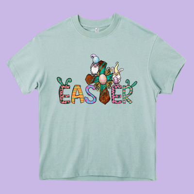 Cross Rabbit Easter Gnomes Heavy Core Tee Designed By Jasminsmagicworld