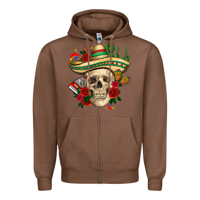 Di De Los Muertos With Roses Mexico Zipper Hoodie by HowdyJamesFarm | Teevron
