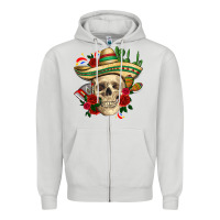 Dove Grey Di de los muertos with roses Mexico Zipper Hoodie - HowdyJamesFarm