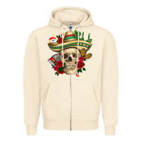 Sandshell Di de los muertos with roses Mexico Zipper Hoodie - HowdyJamesFarm