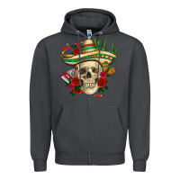 Smoke Di de los muertos with roses Mexico Zipper Hoodie - HowdyJamesFarm
