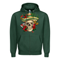 Sports Green Di de los muertos with roses Mexico Zipper Hoodie - HowdyJamesFarm