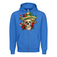 True Royal Di de los muertos with roses Mexico Zipper Hoodie - HowdyJamesFarm