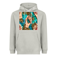 Moon Dust nail art with leopard and turquoise  gemstone seamless pattern bbs Heavyweight Hoodie - BundleAndBundleShop
