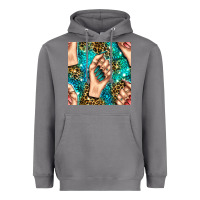 Storm nail art with leopard and turquoise  gemstone seamless pattern bbs Heavyweight Hoodie - BundleAndBundleShop
