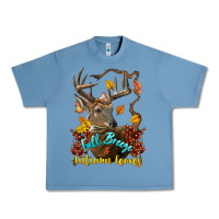 Pebble Blue Fall Breeze And Autumn Leaves Deer Urban Heavy Tee - LillyAllenDesigns