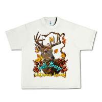 Pistachio Fall Breeze And Autumn Leaves Deer Urban Heavy Tee - LillyAllenDesigns