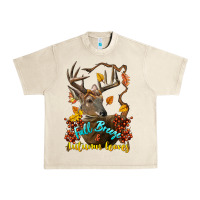 Sandshell Fall Breeze And Autumn Leaves Deer Urban Heavy Tee - LillyAllenDesigns