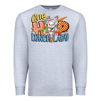 Heather Grey one hip lunch lady easter day Premium Sweatshirt - FaDigitalArtStudio