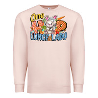 Pale Pink one hip lunch lady easter day Premium Sweatshirt - FaDigitalArtStudio