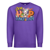 Purple one hip lunch lady easter day Premium Sweatshirt - FaDigitalArtStudio