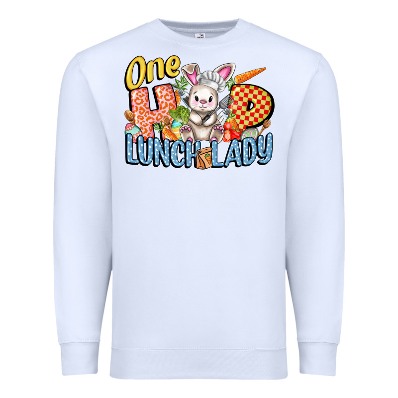 One Hip Lunch Lady Easter Day Premium Sweatshirt by FaDigitalArtStudio | Teevron