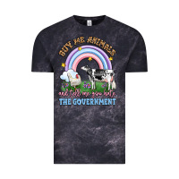 Cloud Black buy me animals and tell me you hate the government Vintage Tee - LillyAllenDesigns