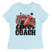 Baby Blue cheer coach Ladies Tee - MaliasSmallBusiness