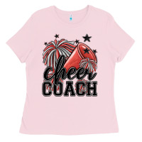 Bubblegum Pink cheer coach Ladies Tee - MaliasSmallBusiness