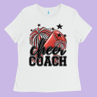 Cheer Coach Ladies Tee Designed By Maliassmallbusiness