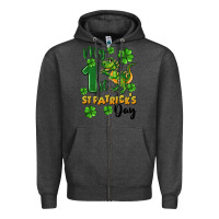 Charcoal Heather My first St. Patrick's Day Zipper Hoodie - CowGirlArtShop