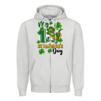 Dove Grey My first St. Patrick's Day Zipper Hoodie - CowGirlArtShop