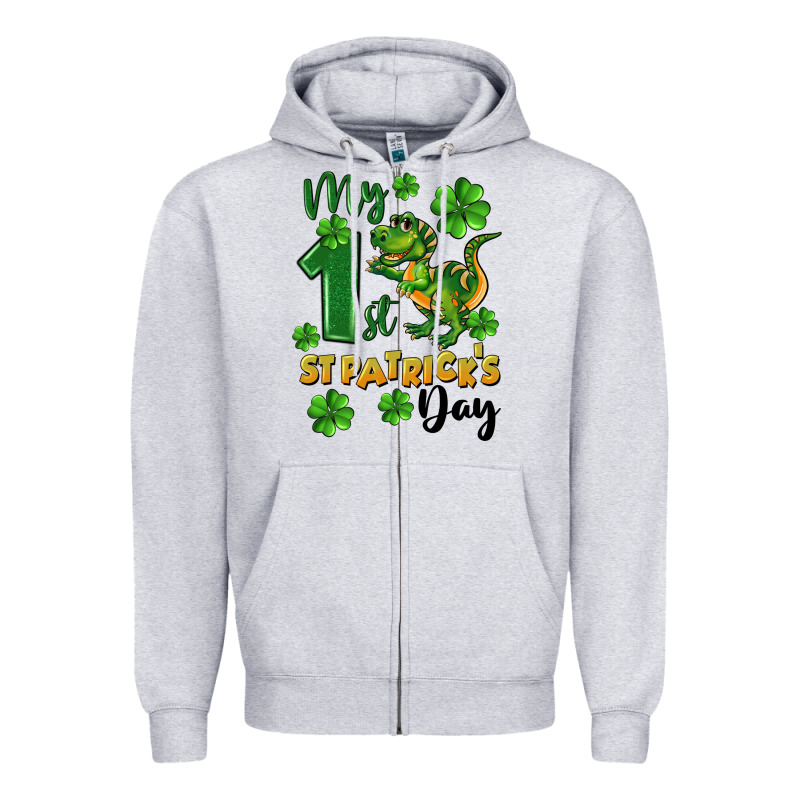 My First St. Patrick's Day Zipper Hoodie by CowGirlArtShop | Teevron