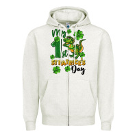 Oatmeal Heather My first St. Patrick's Day Zipper Hoodie - CowGirlArtShop