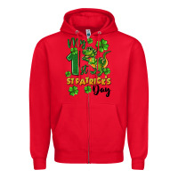 Red My first St. Patrick's Day Zipper Hoodie - CowGirlArtShop