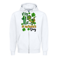 White My first St. Patrick's Day Zipper Hoodie - CowGirlArtShop