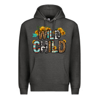 Charcoal Heather wild child Premium Hoodie - OliviaCreatesArt