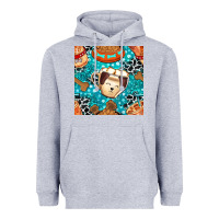 Heather Grey dog coffee cups and food container with cowhide seamless pattern bbs Heavyweight Hoodie - BundleAndBundleShop