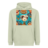 Matcha dog coffee cups and food container with cowhide seamless pattern bbs Heavyweight Hoodie - BundleAndBundleShop