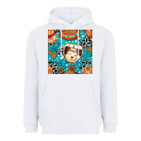 White dog coffee cups and food container with cowhide seamless pattern bbs Heavyweight Hoodie - BundleAndBundleShop