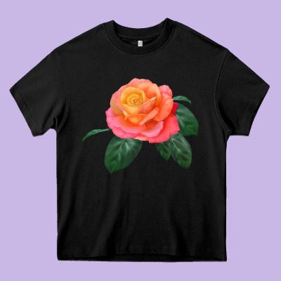 Chicago Peace Rose Heavy Core Tee Designed By Lillyallendesigns