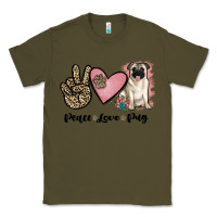 Army Green peace love pug Classic Tee - JahusDesignShop