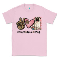 Bubblegum Pink peace love pug Classic Tee - JahusDesignShop