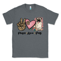 Charcoal Heather peace love pug Classic Tee - JahusDesignShop