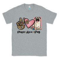 Heather Grey peace love pug Classic Tee - JahusDesignShop