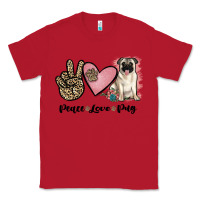 Red peace love pug Classic Tee - JahusDesignShop