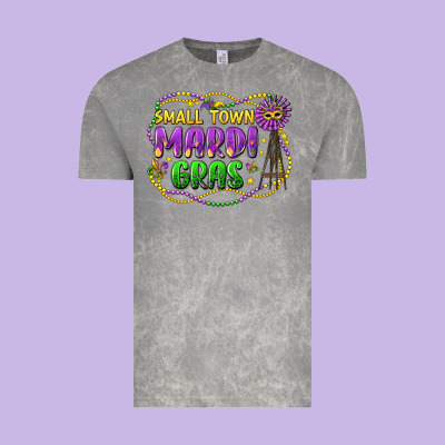 Small Town Mardi Gras Vintage Tee Designed By Lillyallendesigns