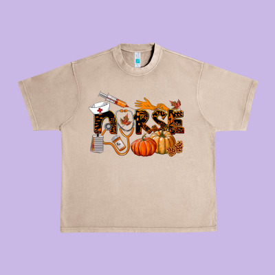 Fall Nurse Urban Heavy Tee Designed By Lillyallendesigns