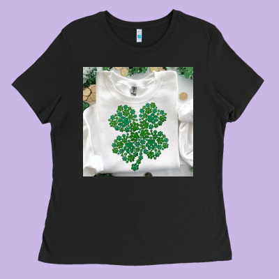 Shamrock Patterned Clothing Ladies Tee Designed By Maliassmallbusiness
