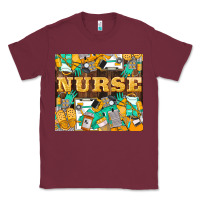 Burgundy Green And Yellow Nurse Classic Tee - LillyAllenDesigns